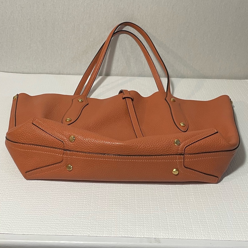 Annabel Ingall Cognac Brown Pebbled Leather Tote - Picture 3 of 15